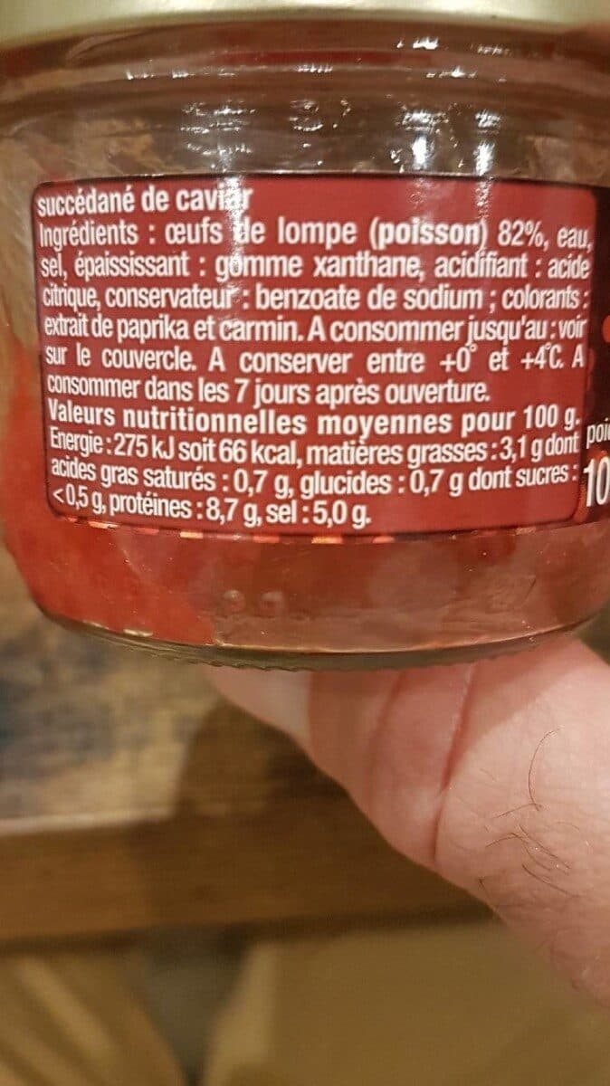 Auchan Oeufs de lompe rouges 100G packshot