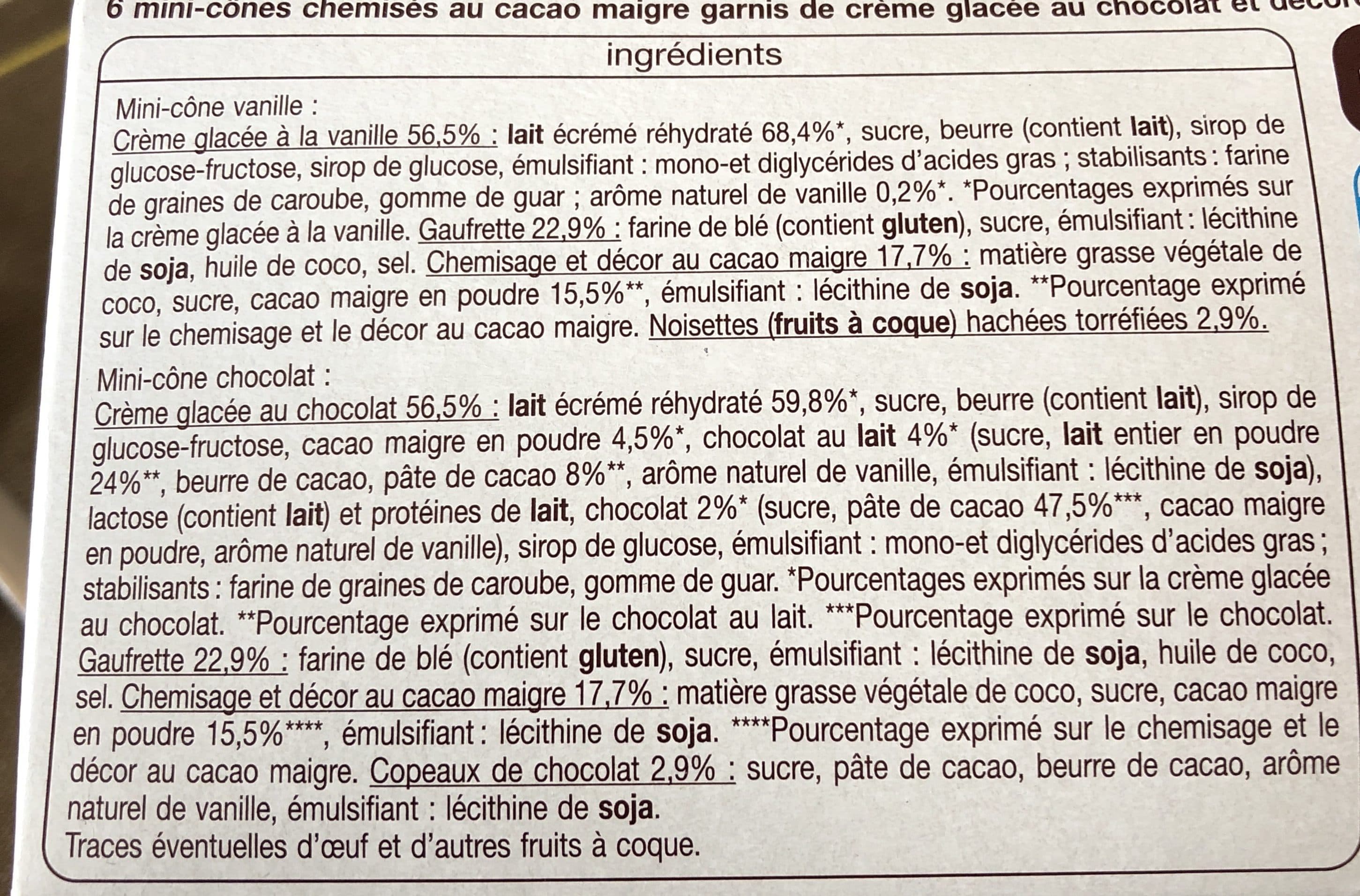 Auchan Auchan mini-cônes 6 vanille 6 chocolat packshot