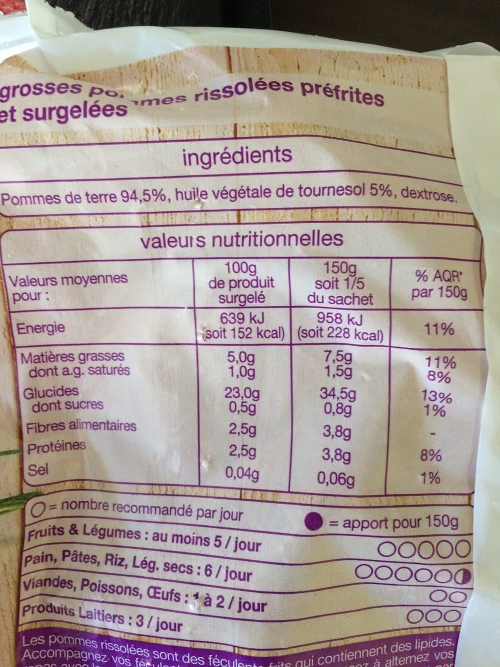 Auchan Pommes rissolées Rustiques packshot
