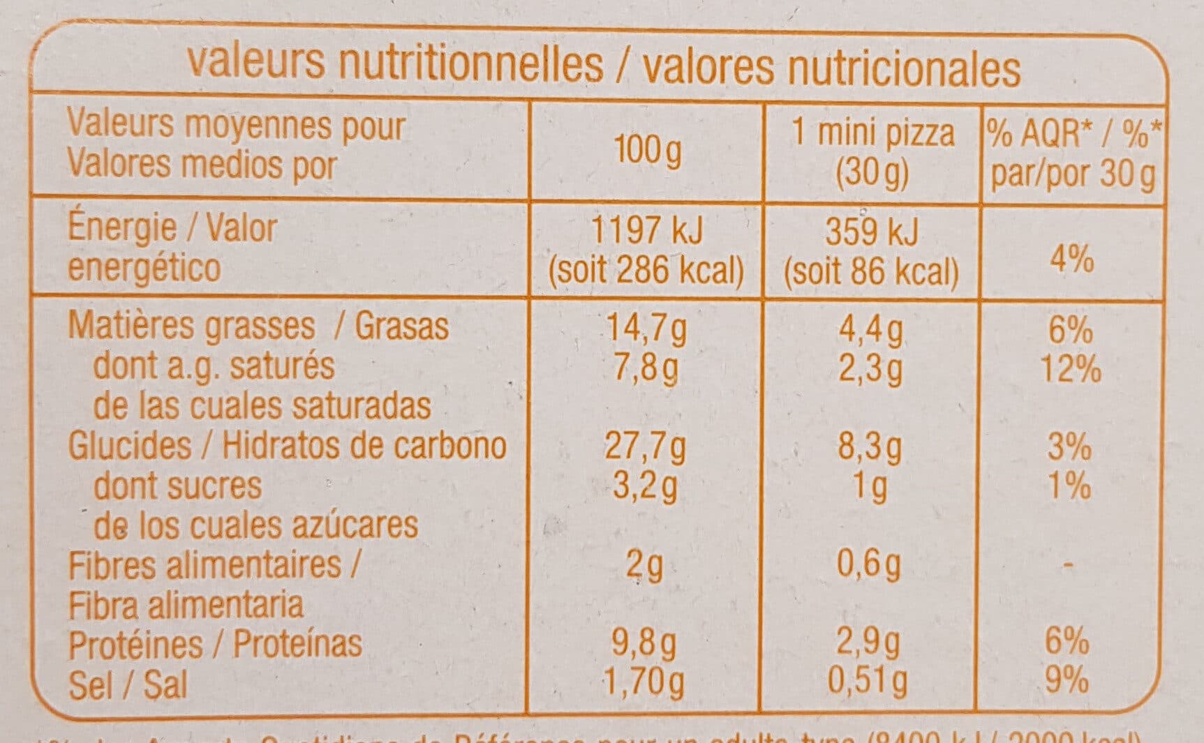 Auchan Mini Pizzas 3 fromagesedam, mozzarella, emmental packshot
