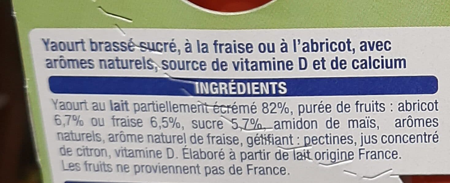 Auchan Gourde de Yaourt RIK et ROK fraise ou abricot packshot