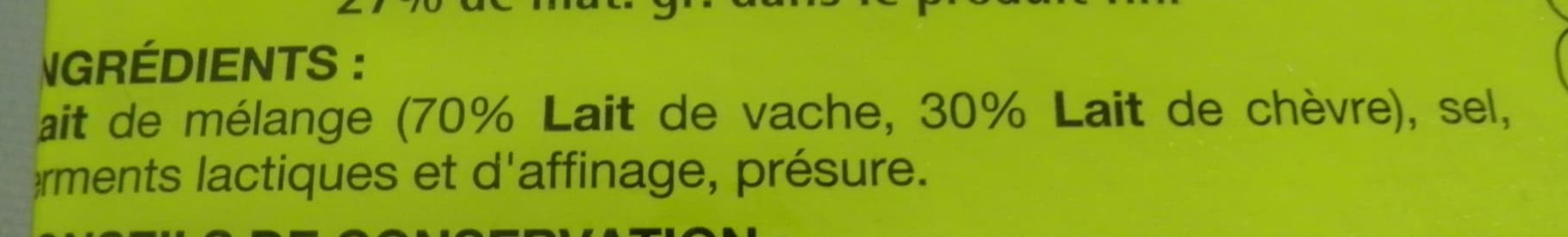 Auchan Bûche aux laits de vache et de chèvre70% vache - 30% chèvre packshot