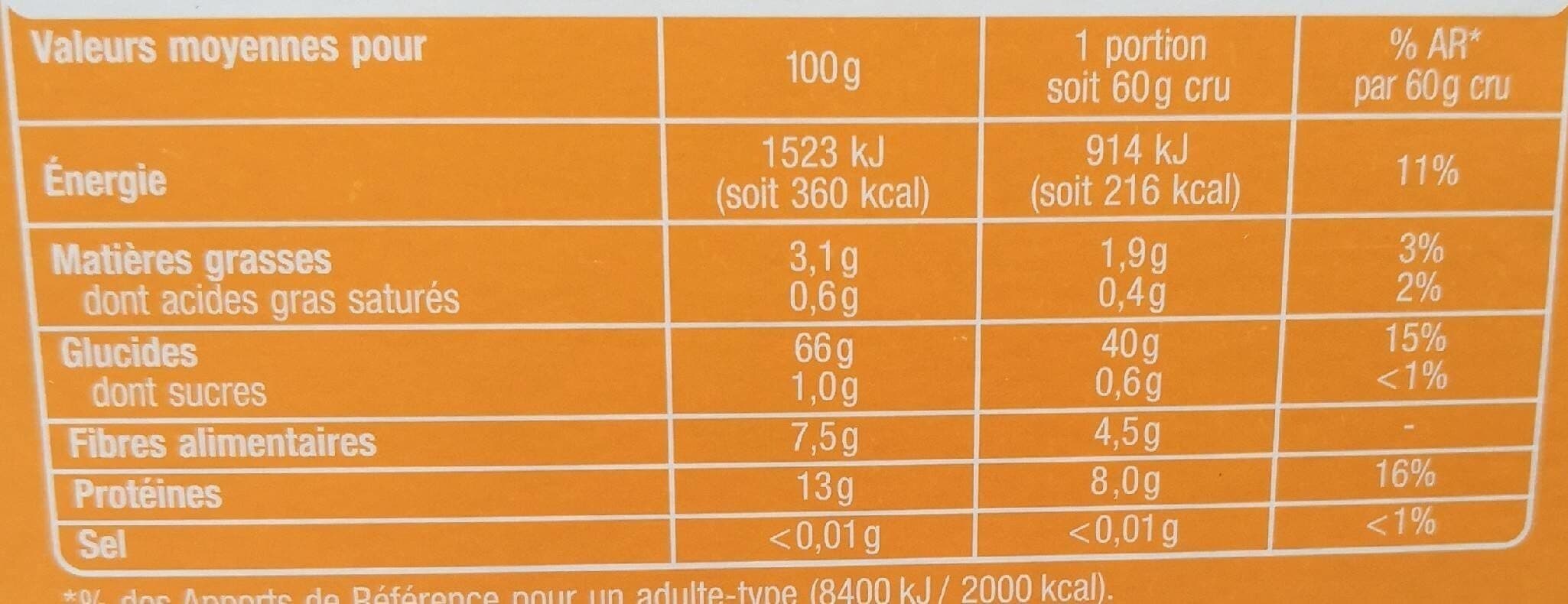 Auchan Grains de Blé nature packshot