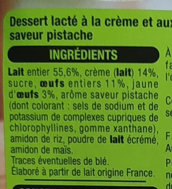 Auchan Pot de crème saveur Pistache - Lait origine France packshot
