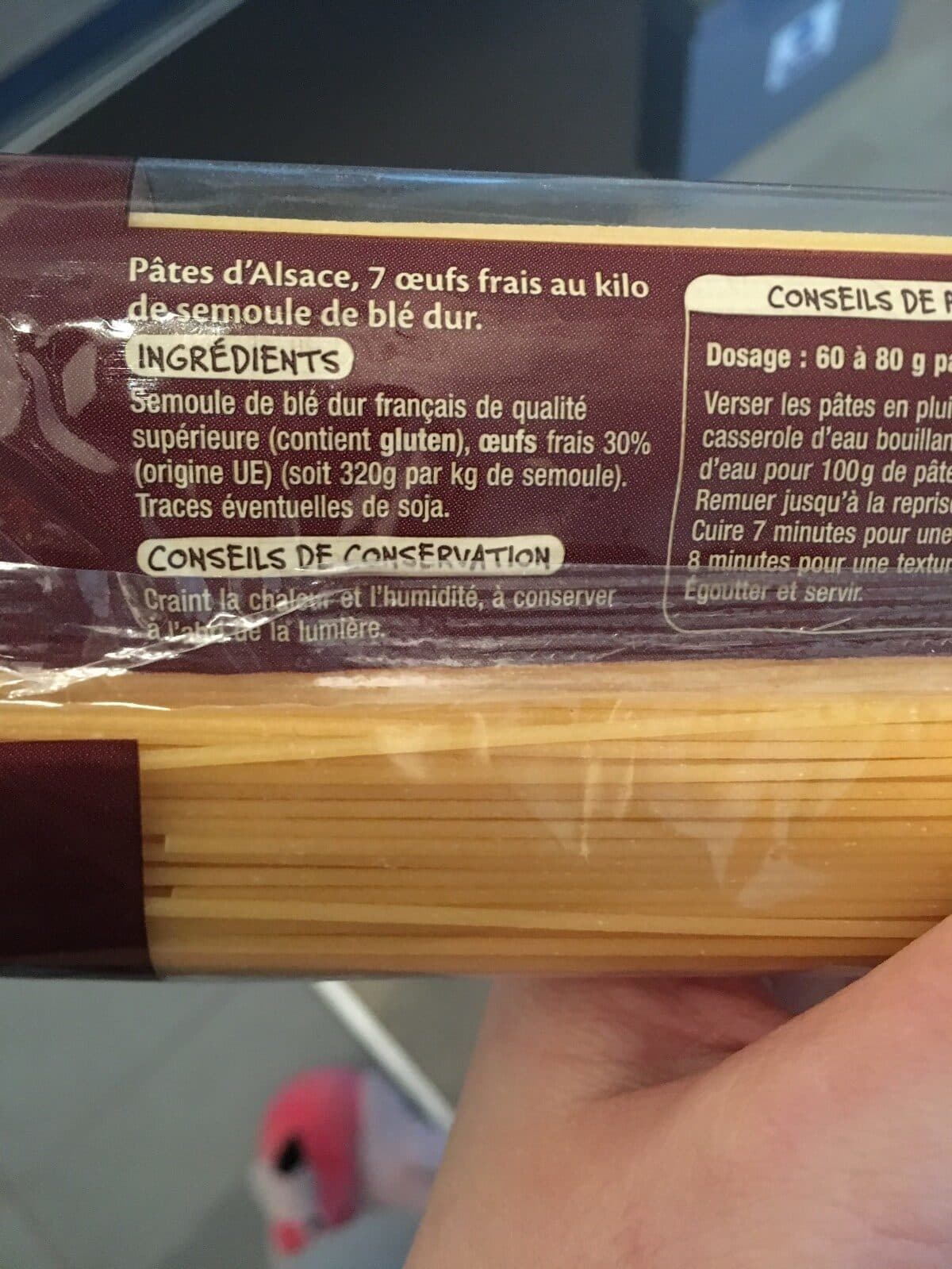 Auchan Spaghetti pâtes d'Alsace IGP aux 7 œufs frais packshot
