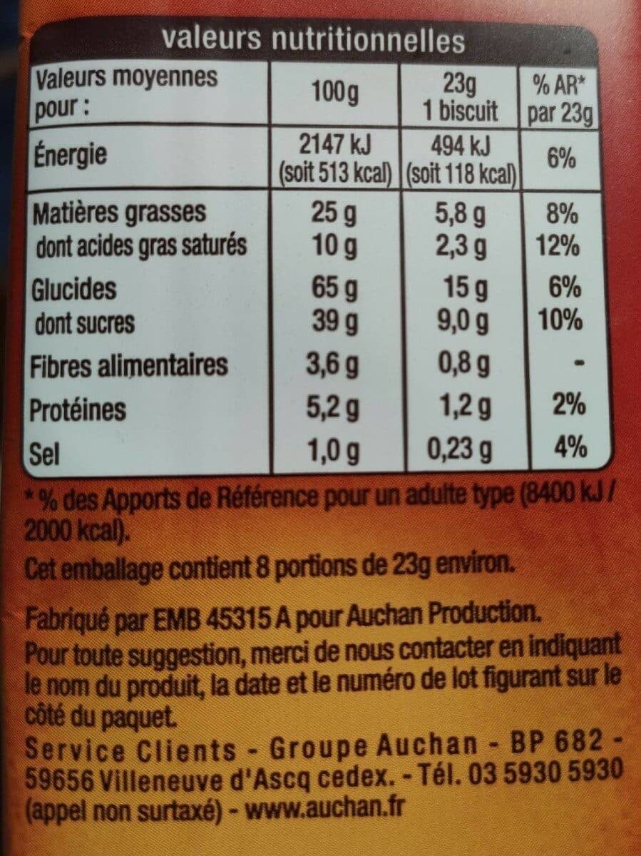 Auchan Les gourmands - Cookies maxi pépites de chocolat packshot