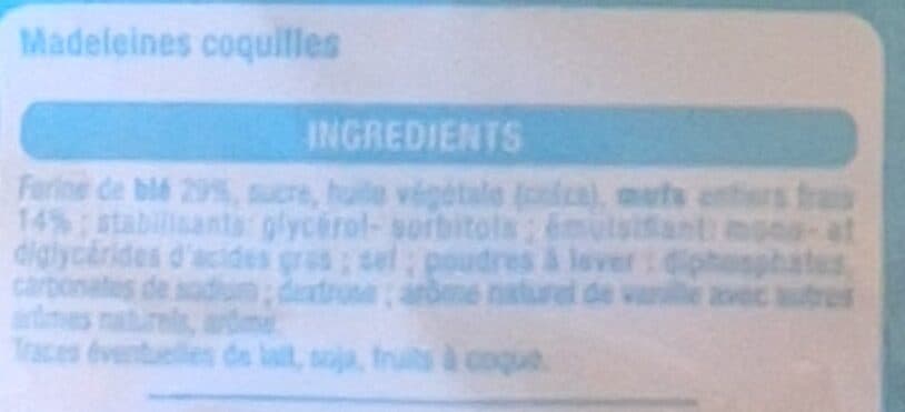 Auchan Madeleines Coquilles aux oeufs frais packshot