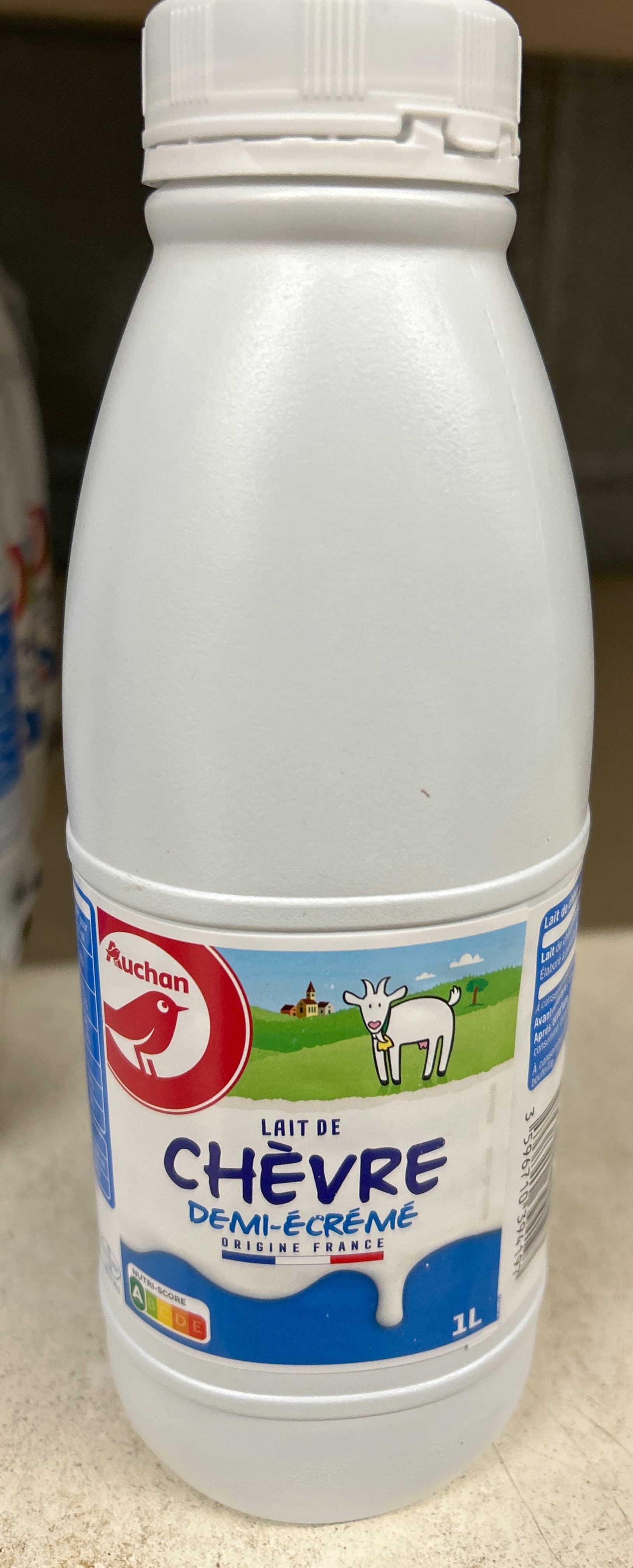 Auchan Lait de chèvre demi-écrémé packshot