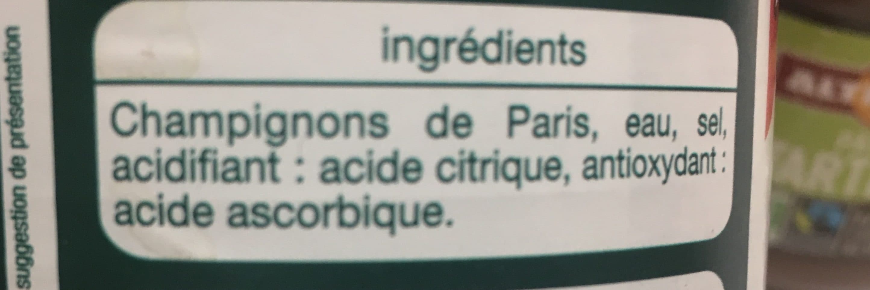 Auchan Champignons de Paris pieds et morceaux packshot