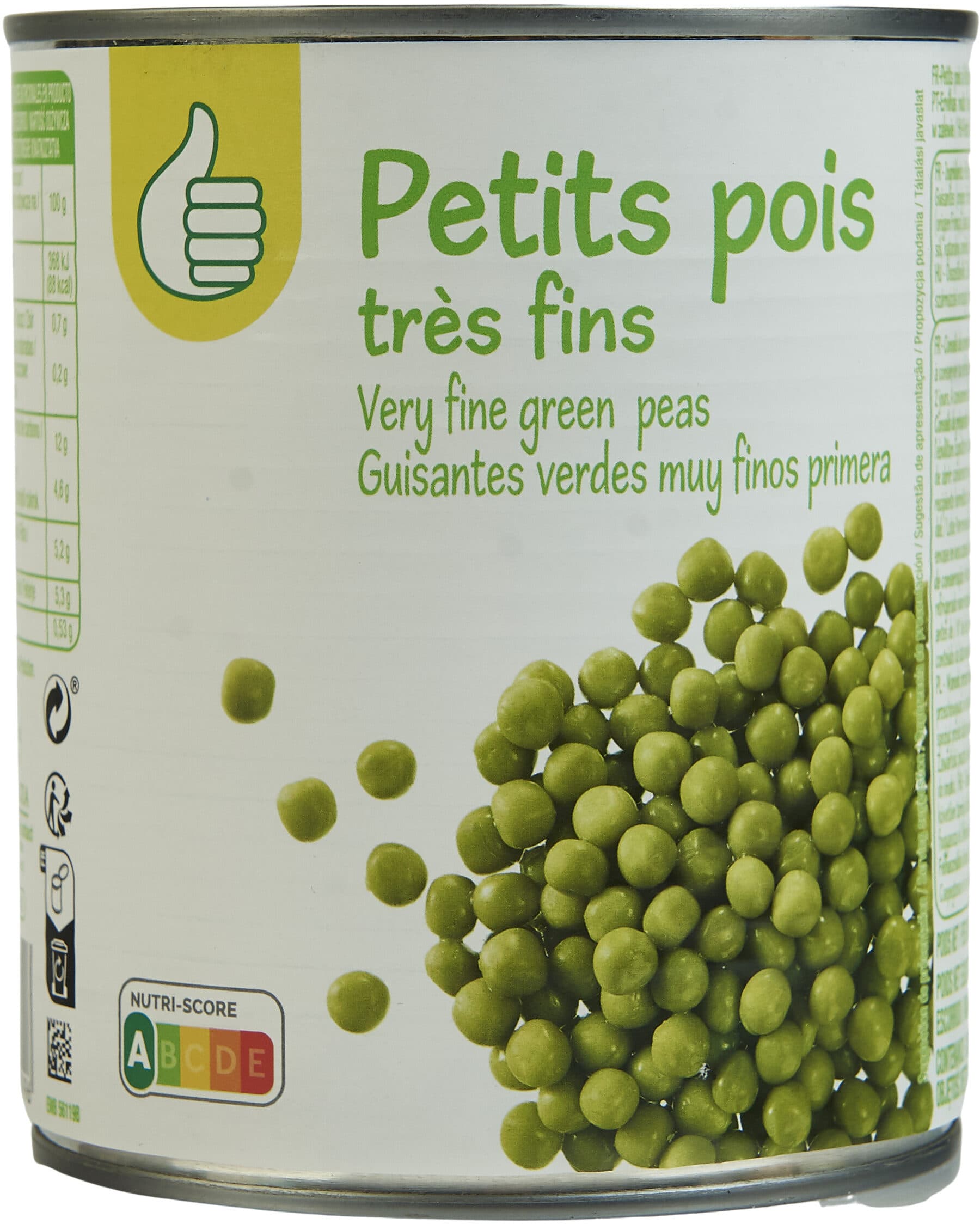 Auchan Petits pois à l'étuvée très fins packshot