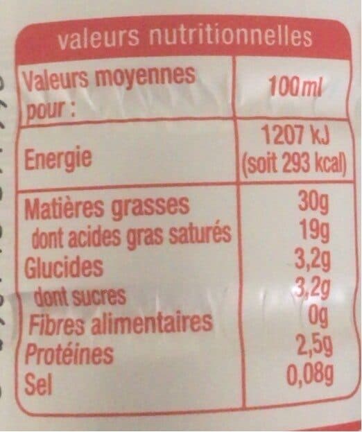 Auchan Crème entière fluide30% mat. gr. packshot