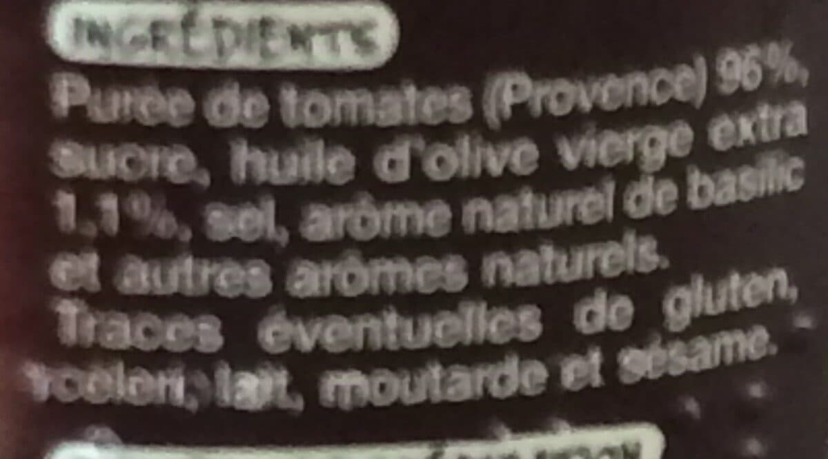 Auchan Coulis de tomate à l'huile d'olive vierge extra 1.1% packshot