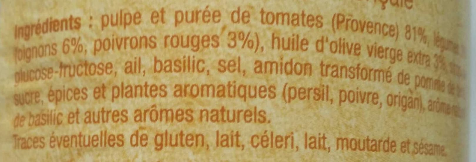 Auchan Sauce provençaletomate poivrons packshot
