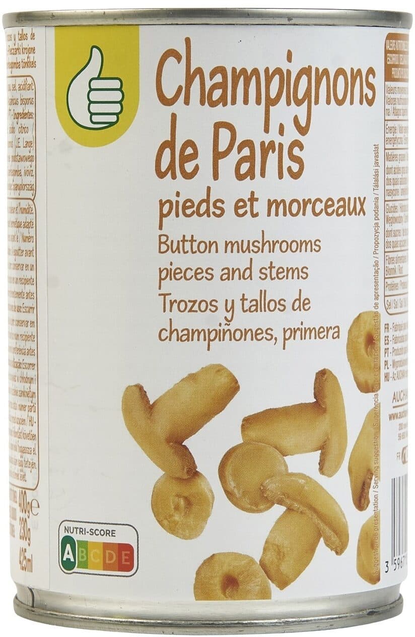 Auchan Champignons de Paris Pieds et Morceaux packshot