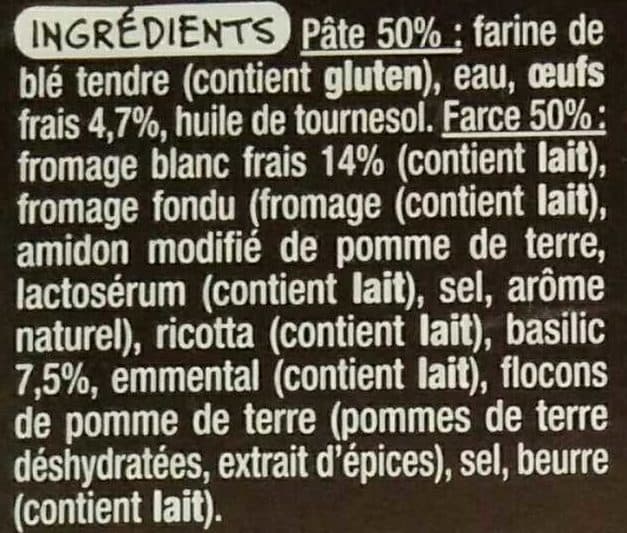 Auchan RAVIOLES AU BASILICaux œufs frais packshot