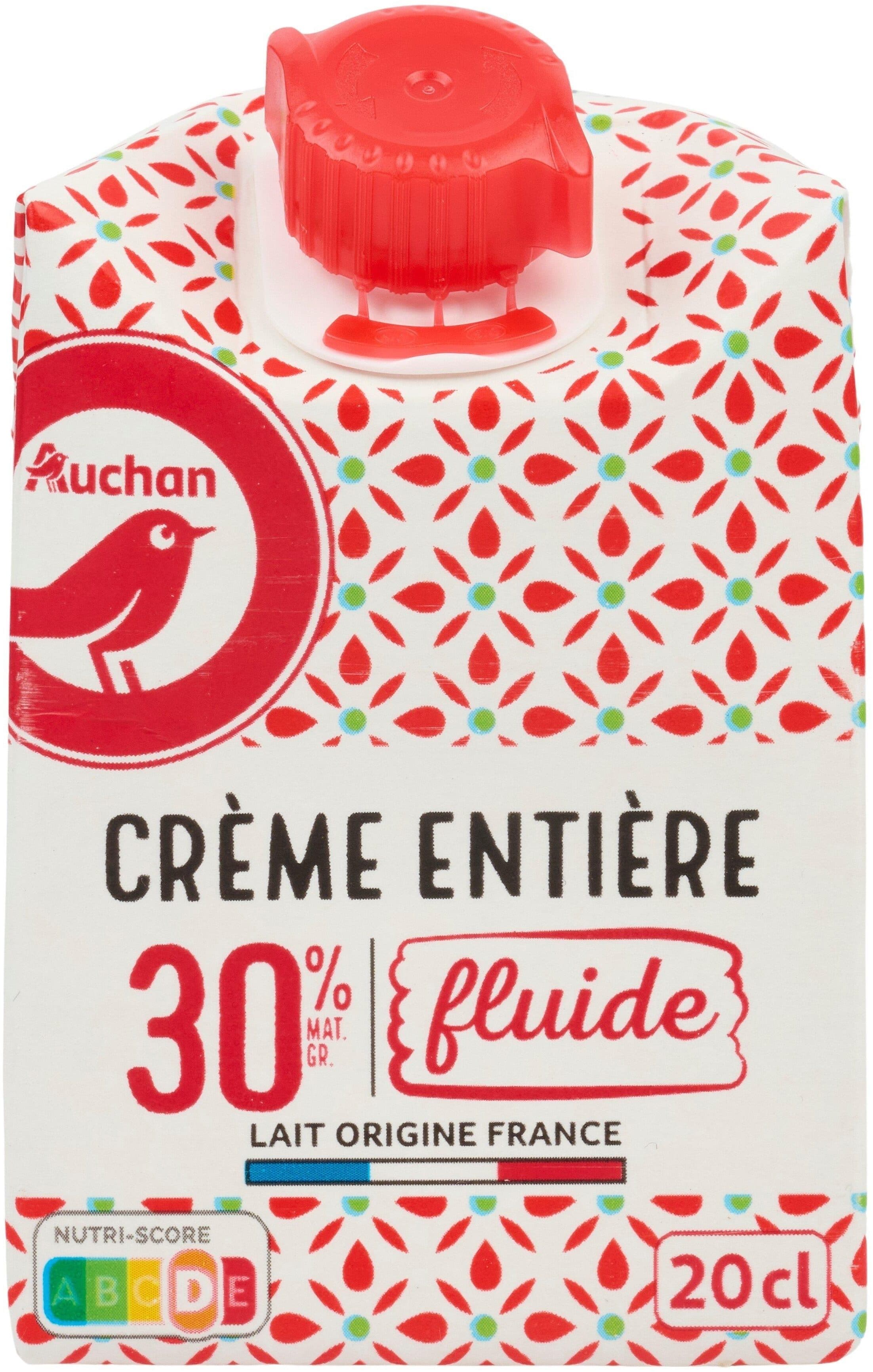 Auchan Crème entière fluide30% mat. gr. packshot