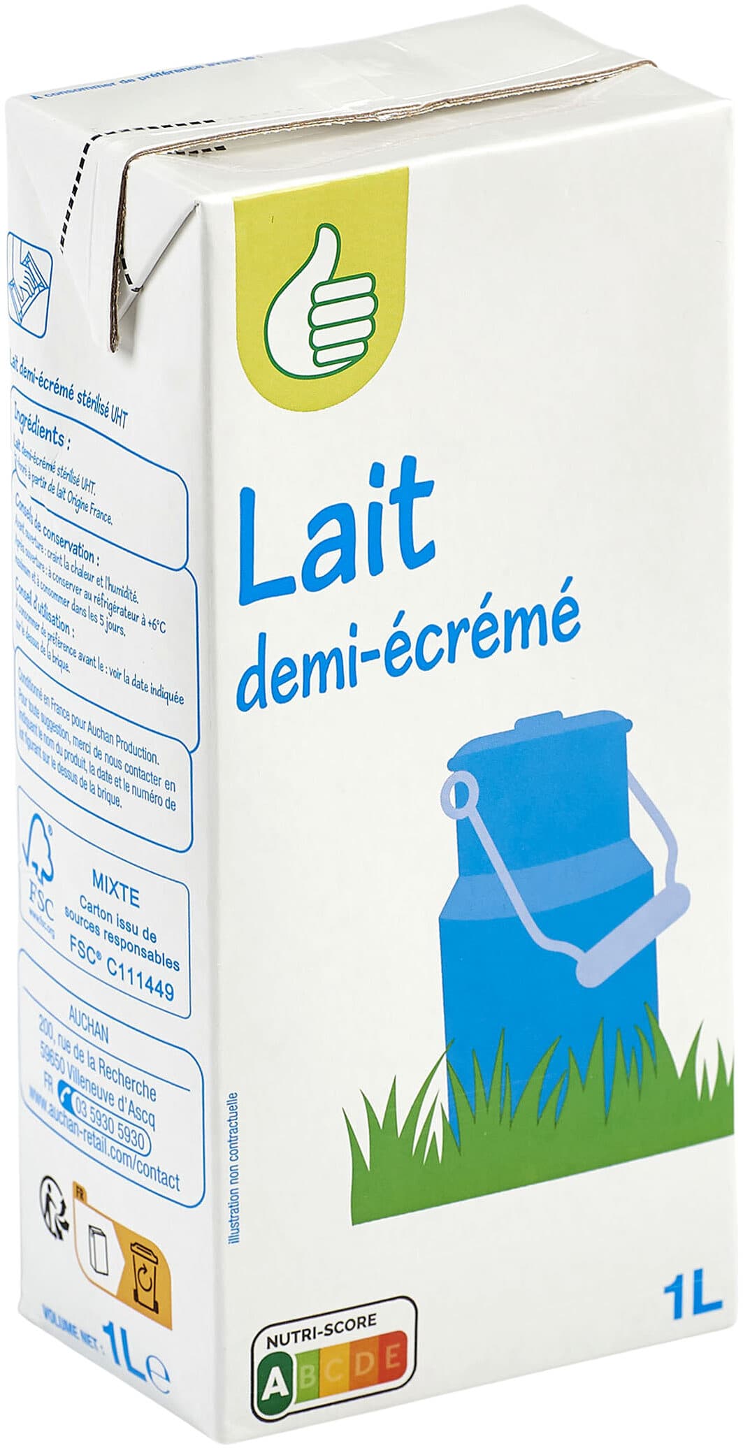 Pouce PouceLait demi-écrémé packshot