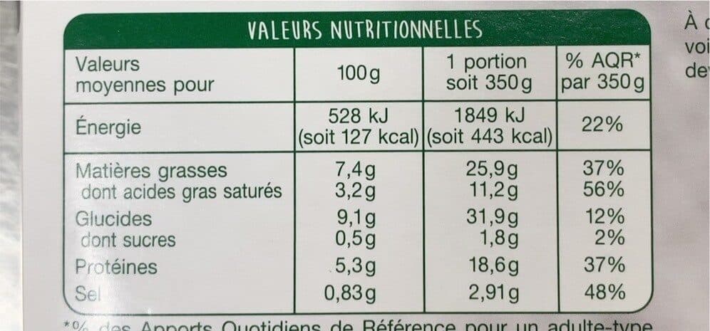 Auchan Lasagne chèvre épinards packshot