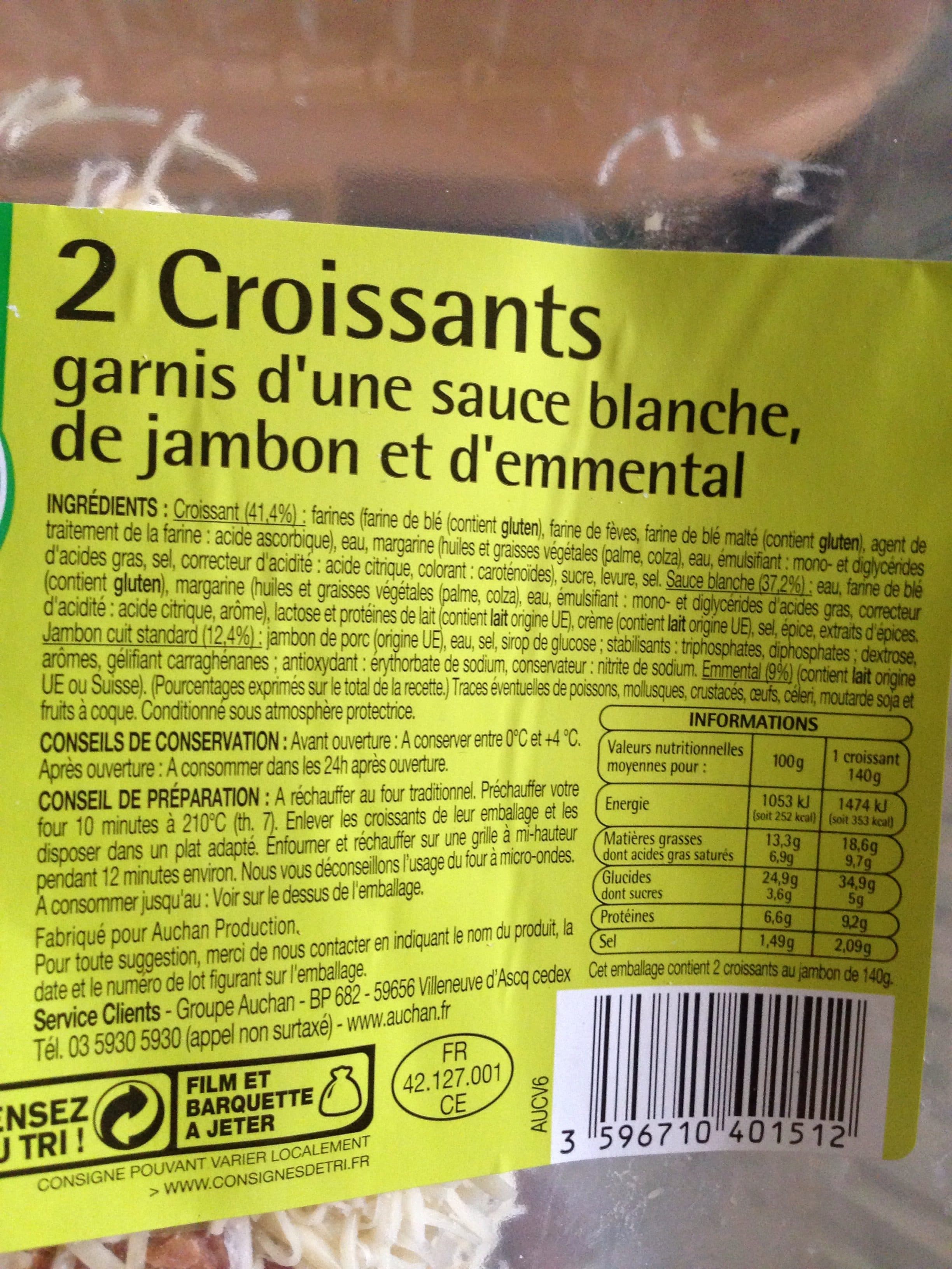 Auchan Croissants jambon - emmental packshot