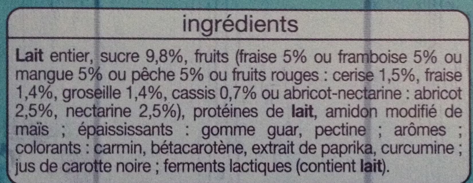 Auchan Les mixés6 saveurs : Mangue Fraise Pêche - Fruits rouges Nectarine Framboise packshot