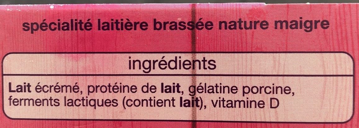 Auchan Brassé Nature0% MATIERE GRASSE packshot