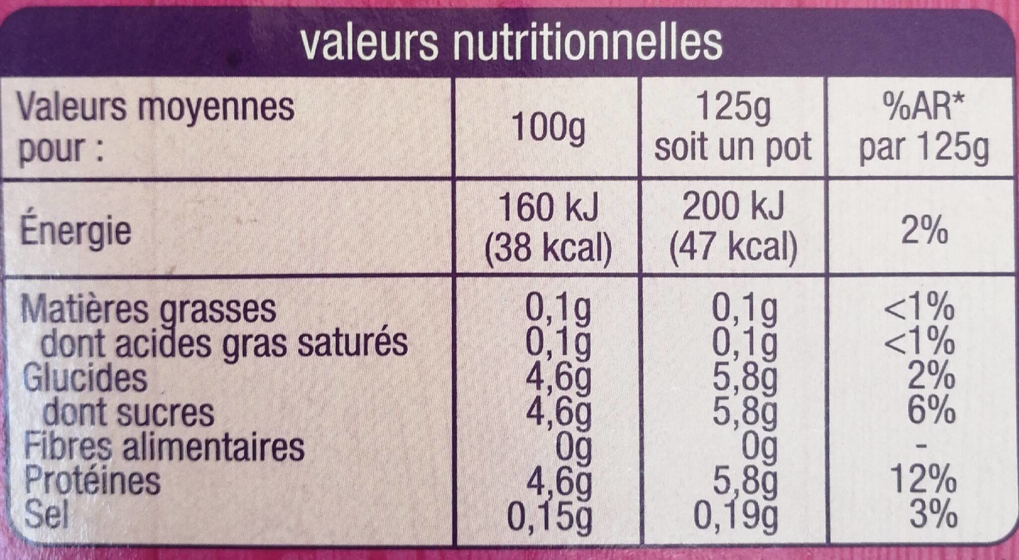 Auchan Brassé Nature0% MATIERE GRASSE packshot