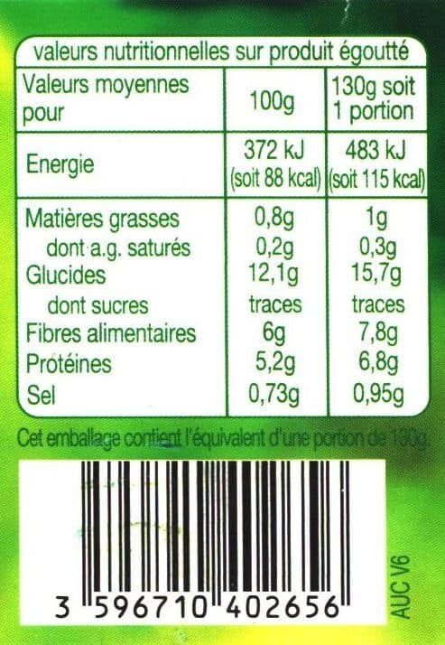 Auchan Flageolets verts extra-fins packshot