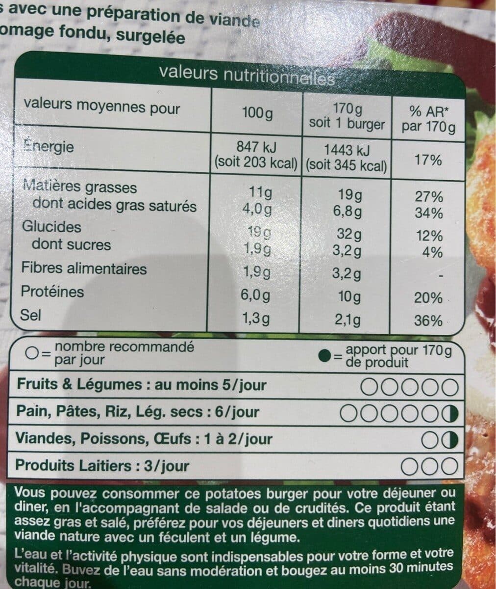 Auchan Potatoes Burger packshot