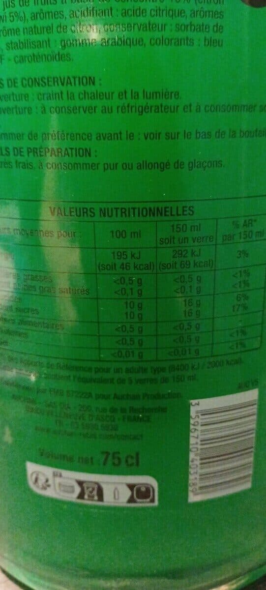 Auchan Cocktail citron vert kiwi packshot