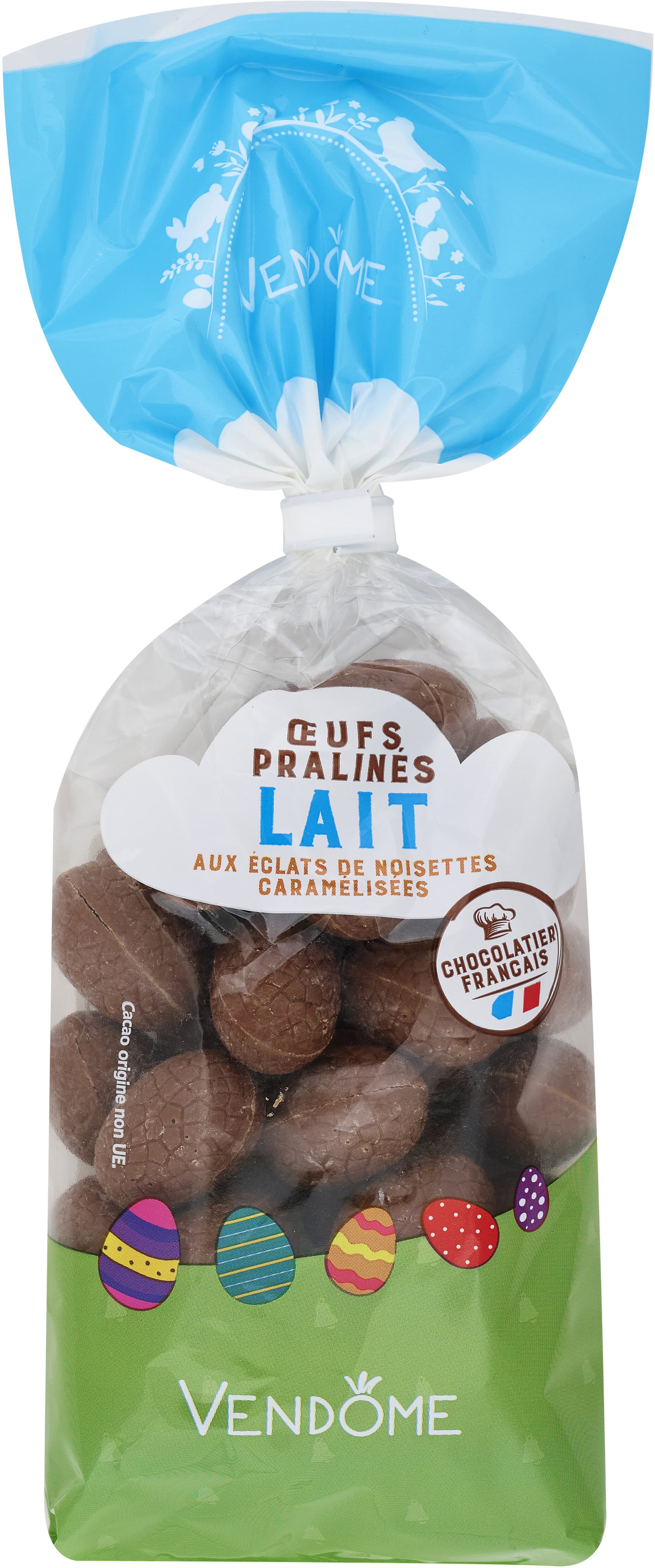 Auchan Œufs Pralinés Lait aux éclats de noisettes caramélisées packshot
