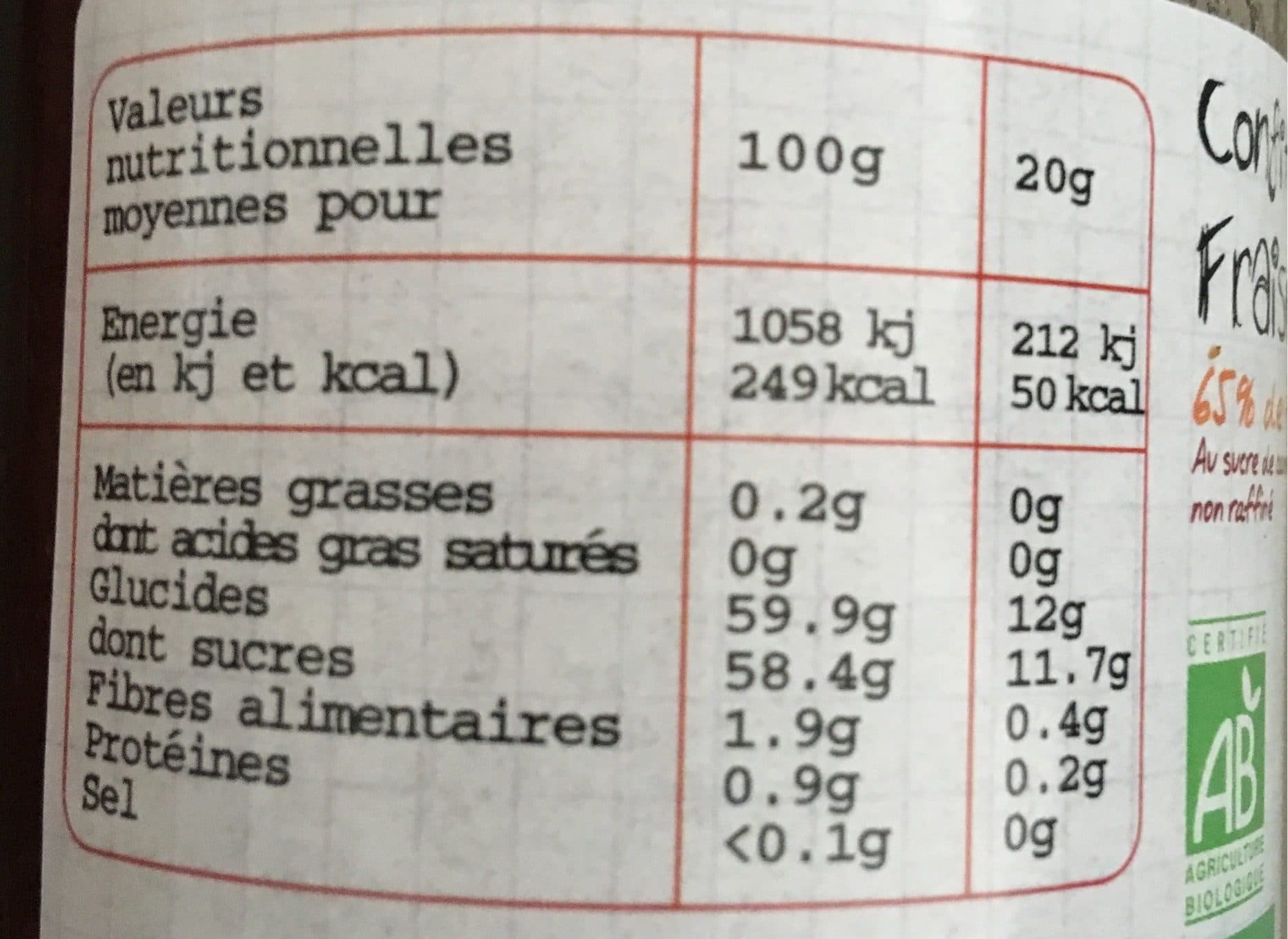 Cœur de Nature Confiture Extra Fraise Bio packshot