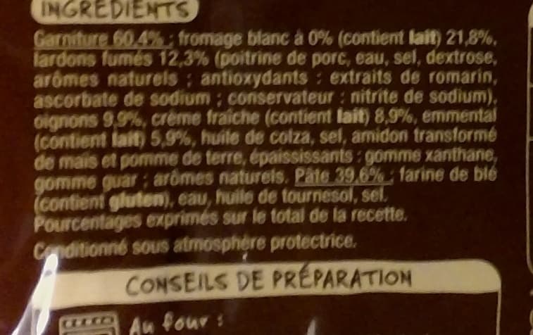 Auchan Flammekueche, fromage blanc, lardons fumés, oignons packshot