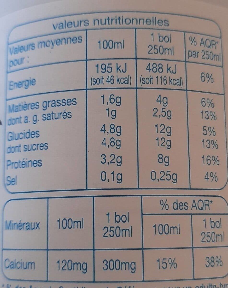 Auchan Lait demi écrémé packshot