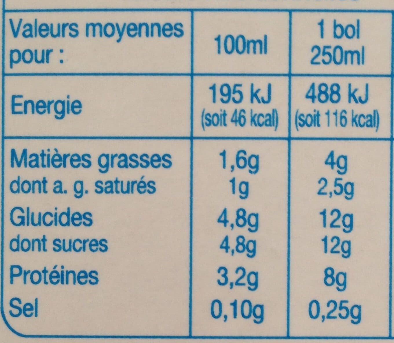 Auchan Lait demi-écrémé packshot