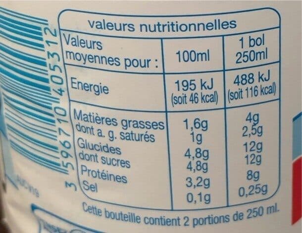 Auchan Lait Demi-Écrémé packshot