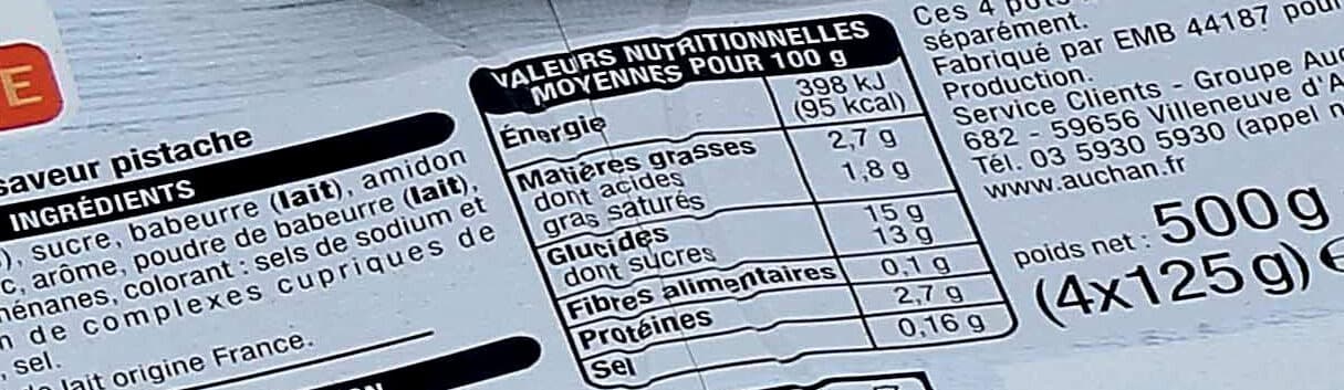 Auchan Crème Dessert Saveur Pistache packshot