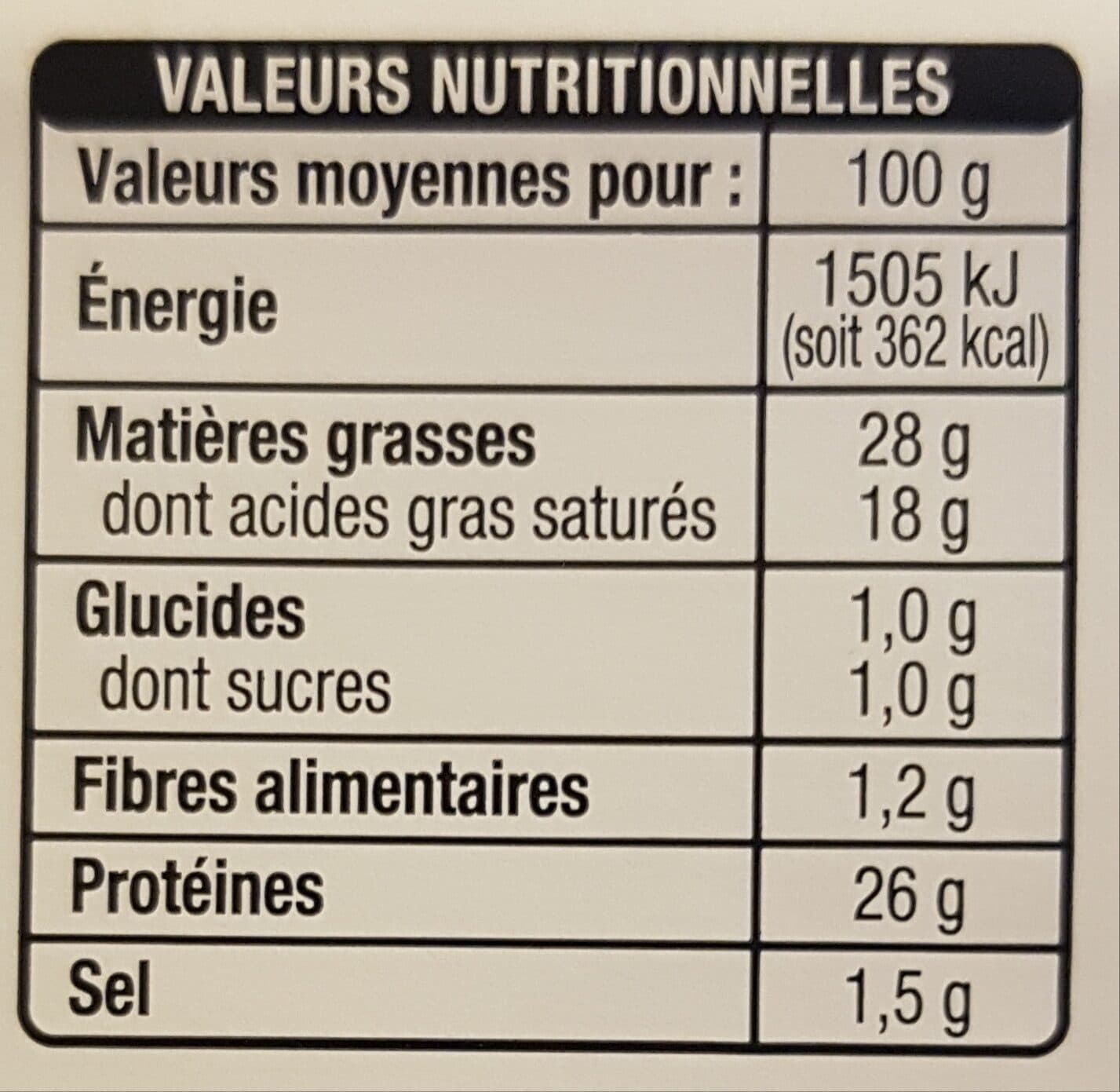Auchan Raclette 3 poivres packshot
