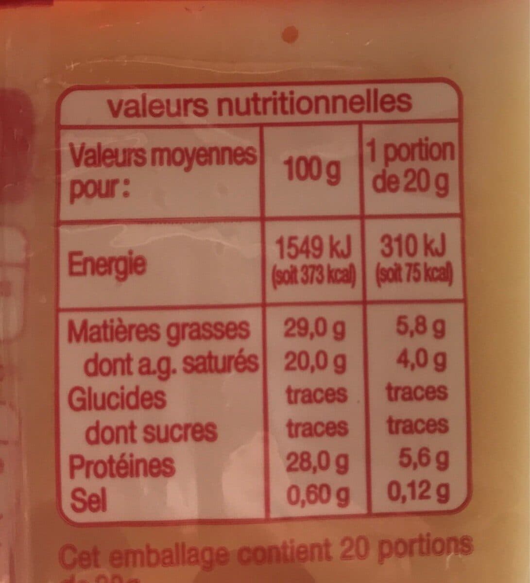 Auchan Emmental portion packshot