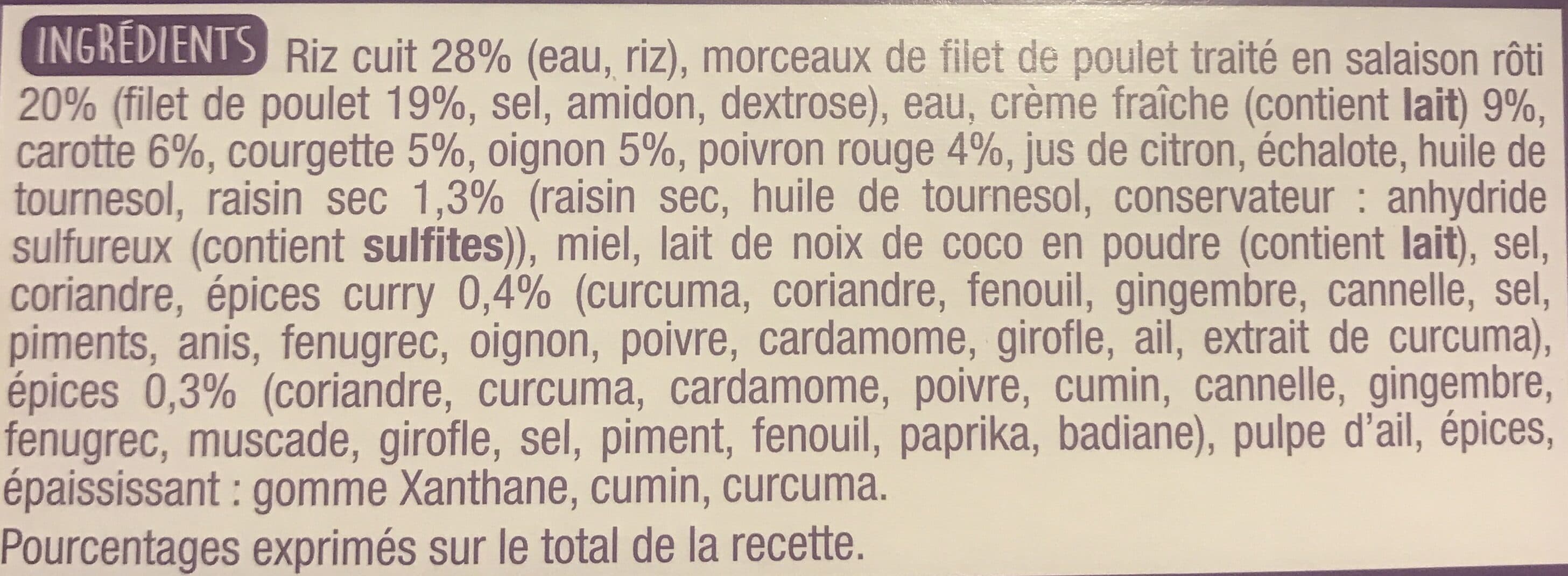 Auchan Riz poulet à l'indienne 300g packshot
