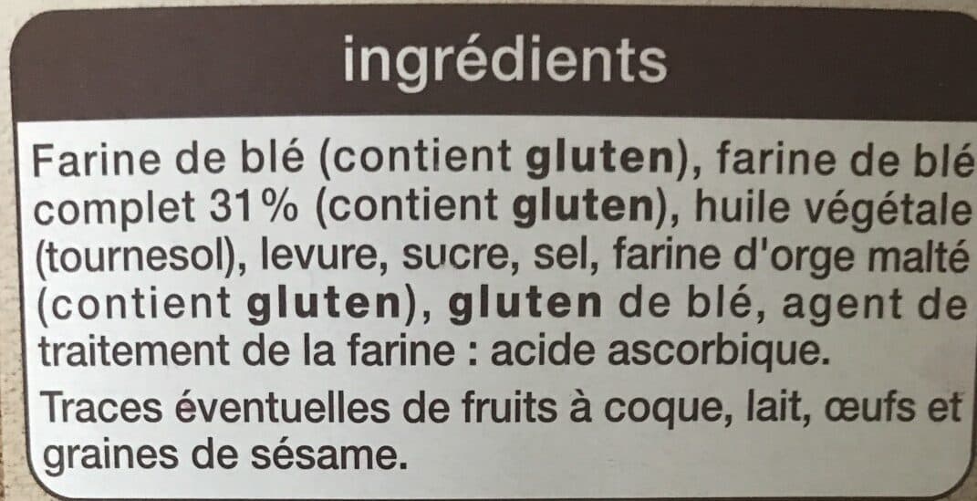 Auchan Pain grillé au blé complet packshot