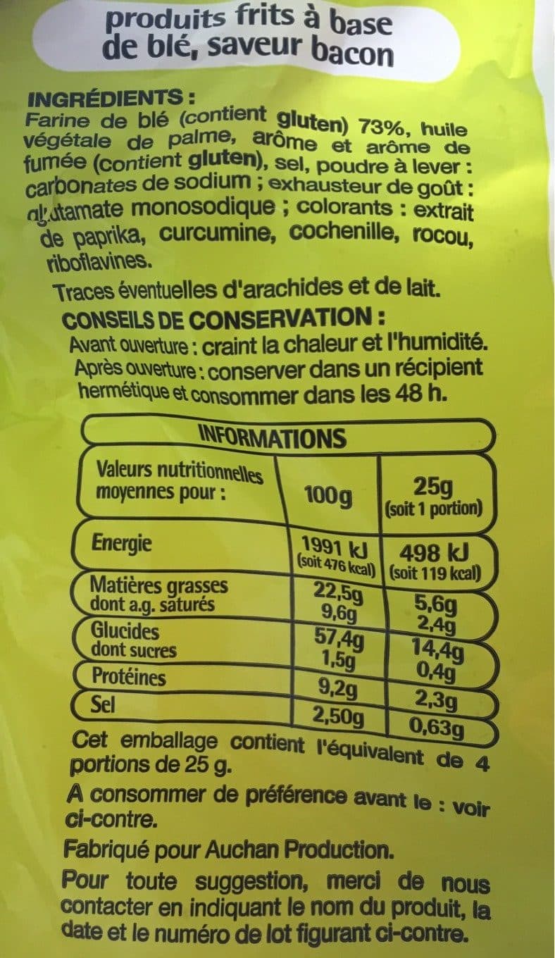 Pouce Premier Prix Auchan Snacks saveur bacon packshot