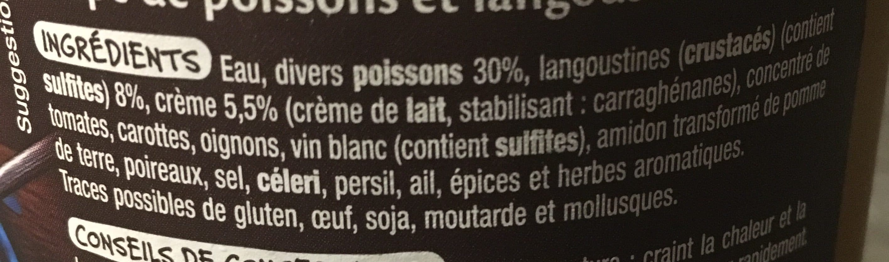 Auchan Soupe de poissons et langoustineslégèrement crémée packshot