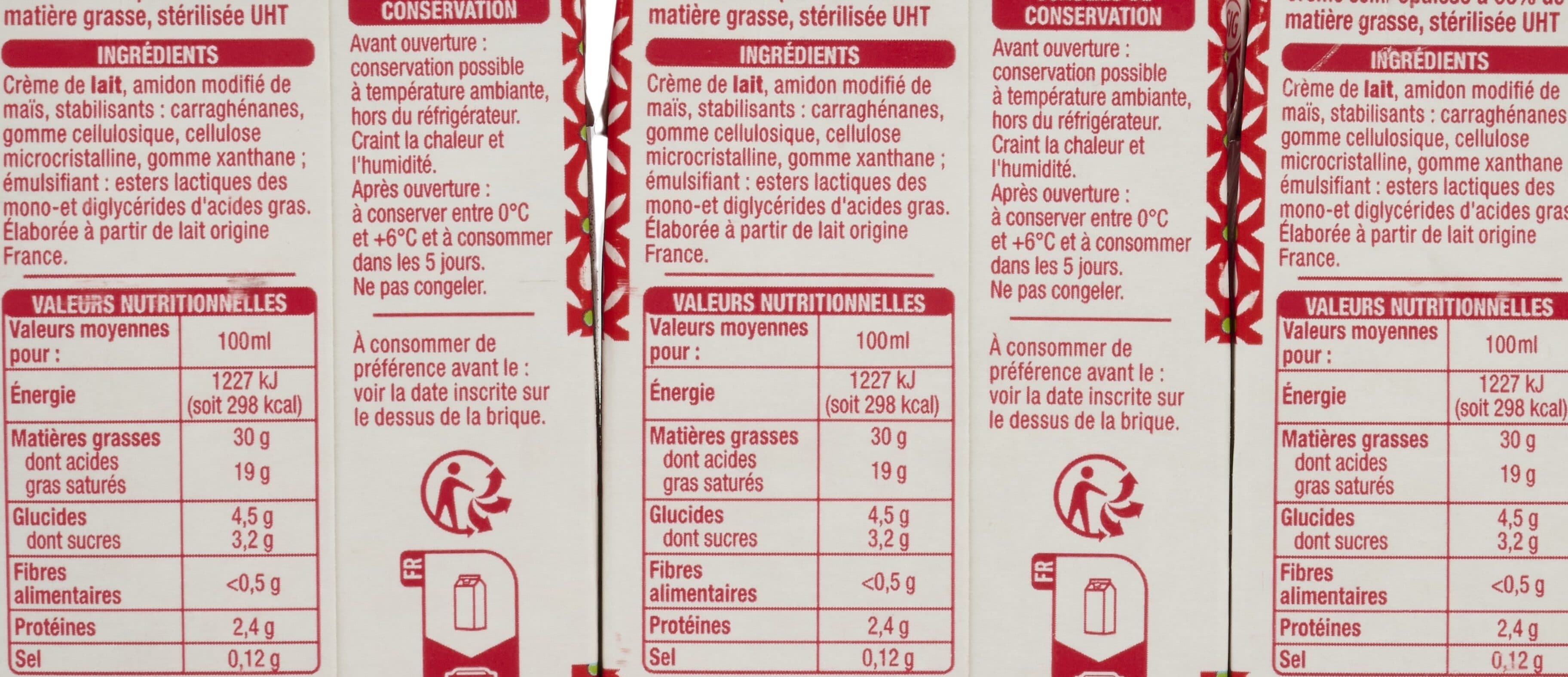 Auchan Crème entière semi-épaisse30% mat. gr. packshot