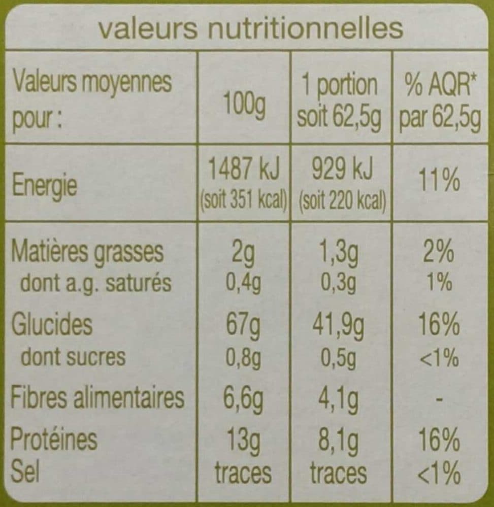 Auchan Grains de blé nature 10 min packshot