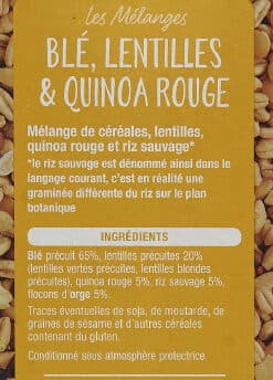 Auchan Les mélanges blé, lentilles et quinoa rouge packshot
