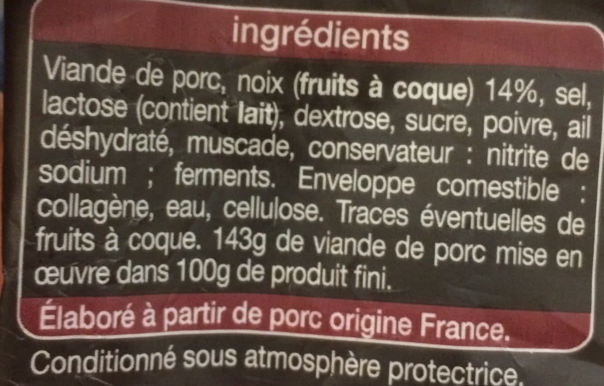 Auchan P'tits Saucissons secs aux noix packshot