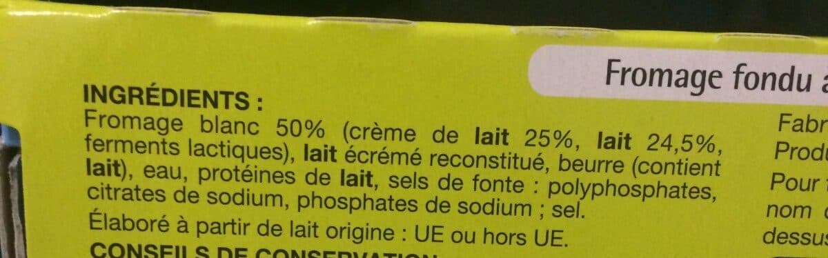 Auchan 8 carrésfromages fondus à la crème packshot