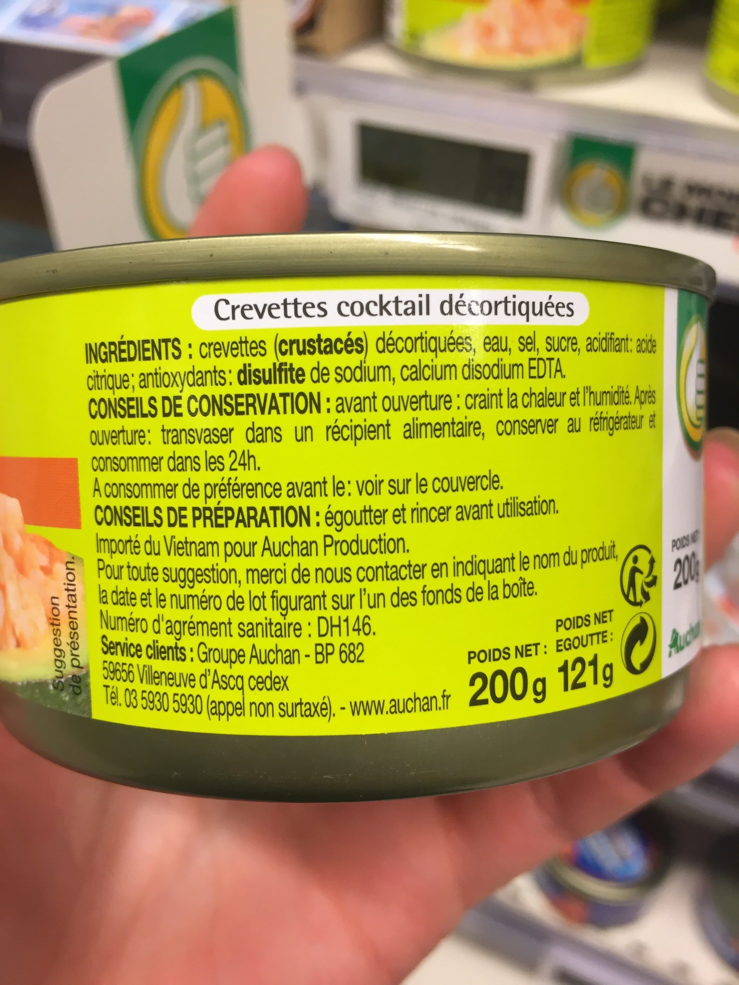 Auchan Crevettes cocktail décortiquées packshot