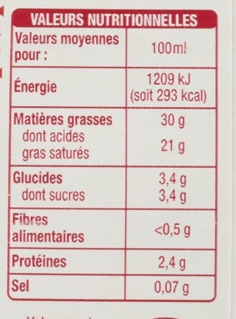 Auchan Crème entière fluide30% mat. gr. packshot
