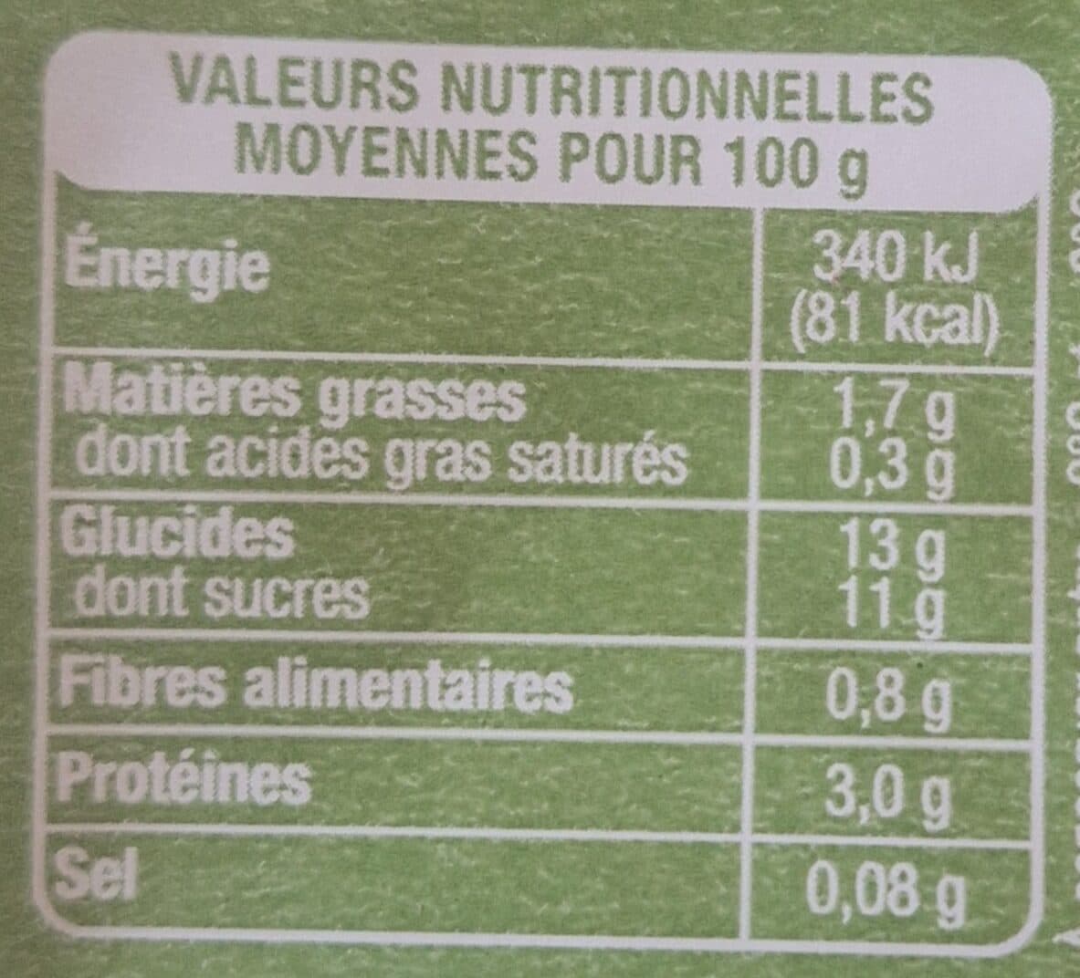 Auchan Spécialité au Soja framboise passionPicto : Soja origine France issu d'une filière contrôlée packshot